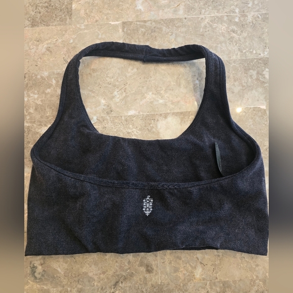 Free People Movement Halter Black Wash Sport Bra - Picture 2 of 3
